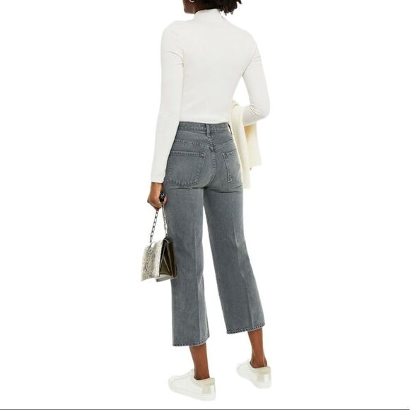 JBRAND Joan Cropped High Rise Wide Leg Jeans in Gray - Picture 11 of 11